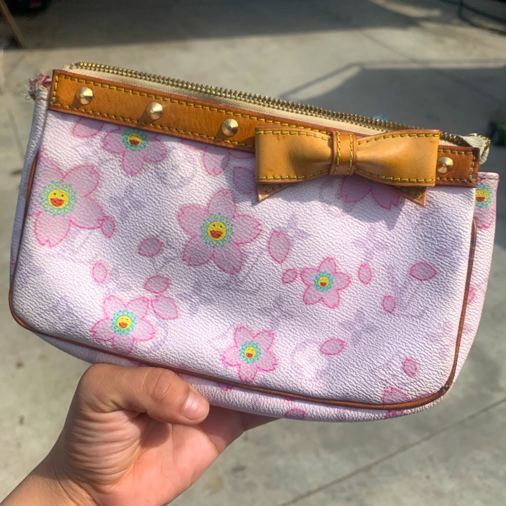 Monogram Cherry Blossom Pochette-accessoires Pouch - Picture 1 of 7